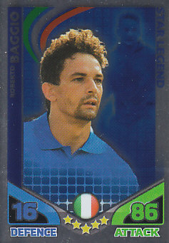 Roberto Baggio Italy 2010 World Cup Match Attax Star Legend #SL